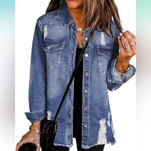 Stylish Distressed Denim Jacket